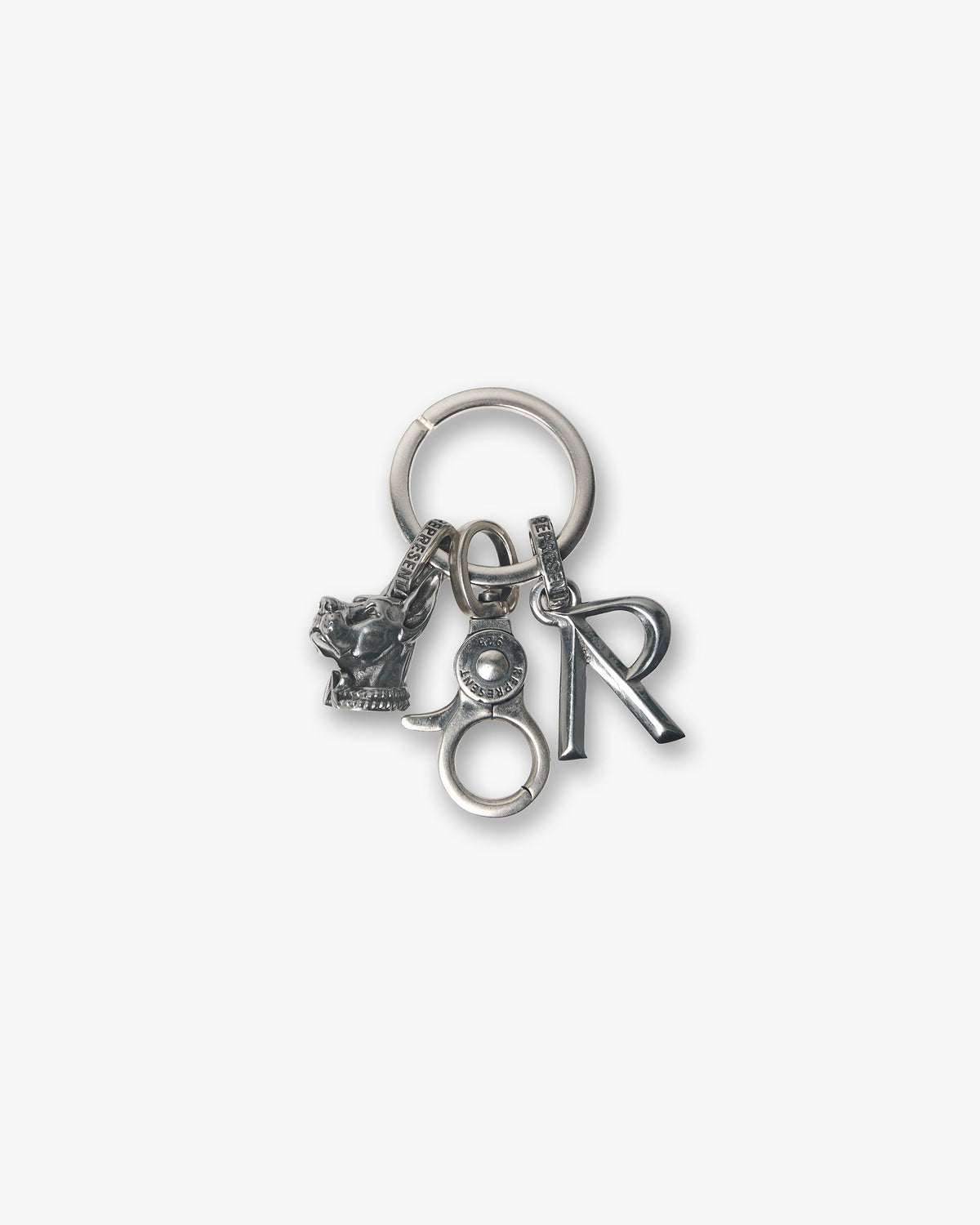 DobermanInitialKeyChain-Silver